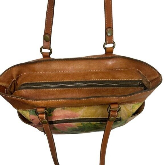 Patricia Nash Bolsena Tote Bag Purse Handbag Leather Floral Print Autographed - Picture 5 of 14